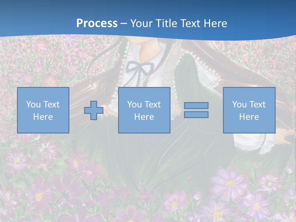 A Girl Sitting In A Field Of Flowers Powerpoint Template PowerPoint Template