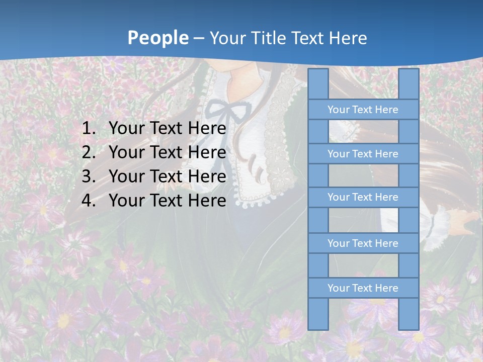 A Girl Sitting In A Field Of Flowers Powerpoint Template PowerPoint Template