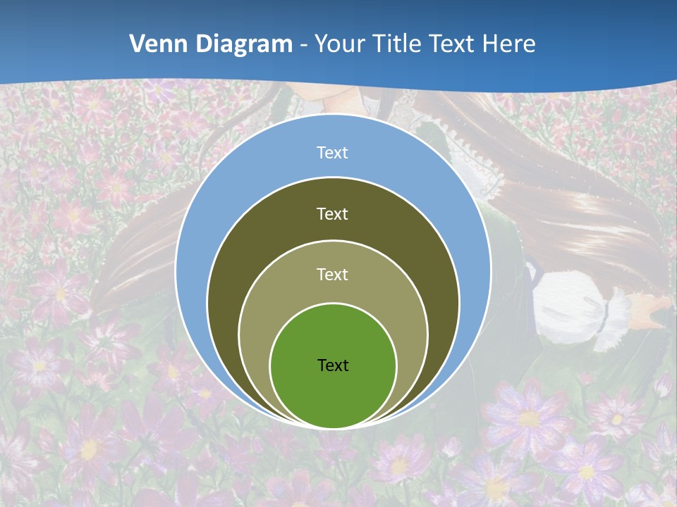 A Girl Sitting In A Field Of Flowers Powerpoint Template PowerPoint Template