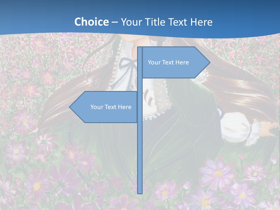 A Girl Sitting In A Field Of Flowers Powerpoint Template PowerPoint Template