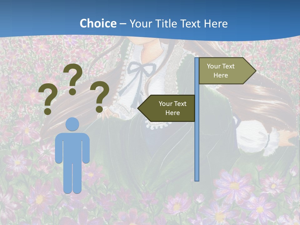 A Girl Sitting In A Field Of Flowers Powerpoint Template PowerPoint Template