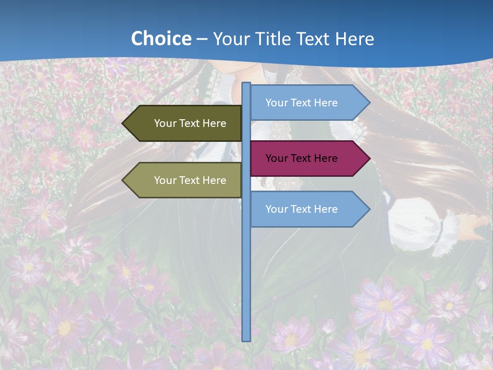 A Girl Sitting In A Field Of Flowers Powerpoint Template PowerPoint Template