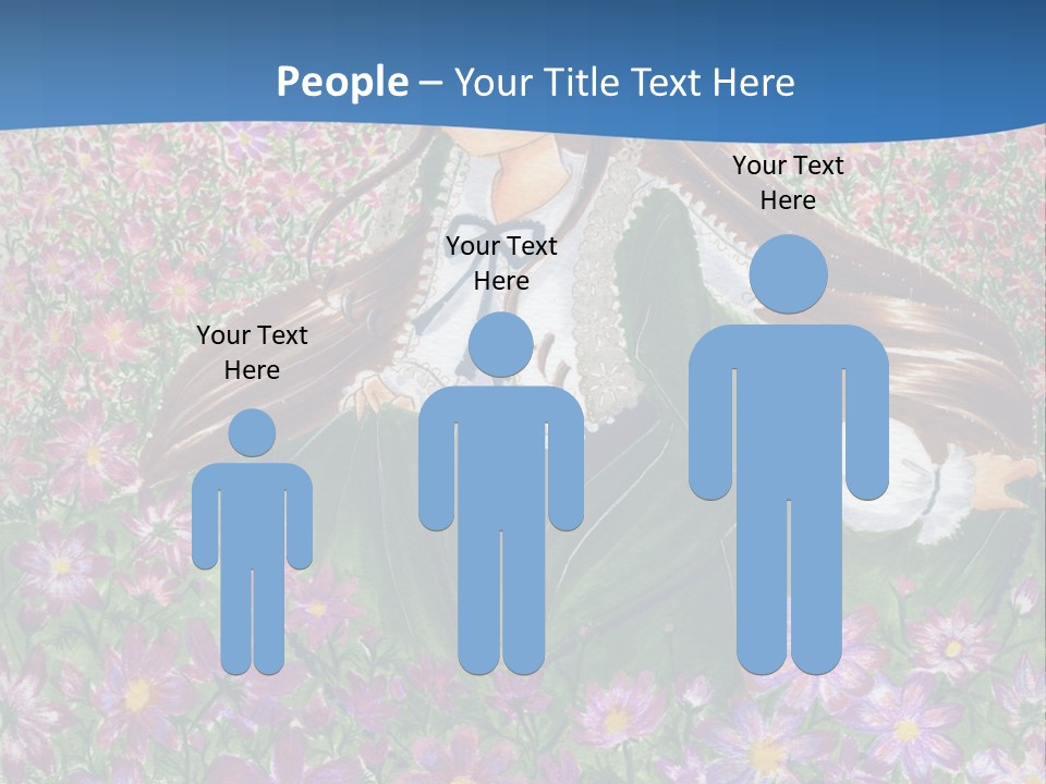 A Girl Sitting In A Field Of Flowers Powerpoint Template PowerPoint Template