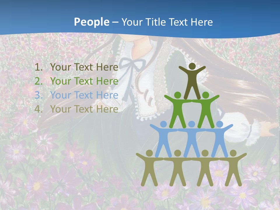 A Girl Sitting In A Field Of Flowers Powerpoint Template PowerPoint Template