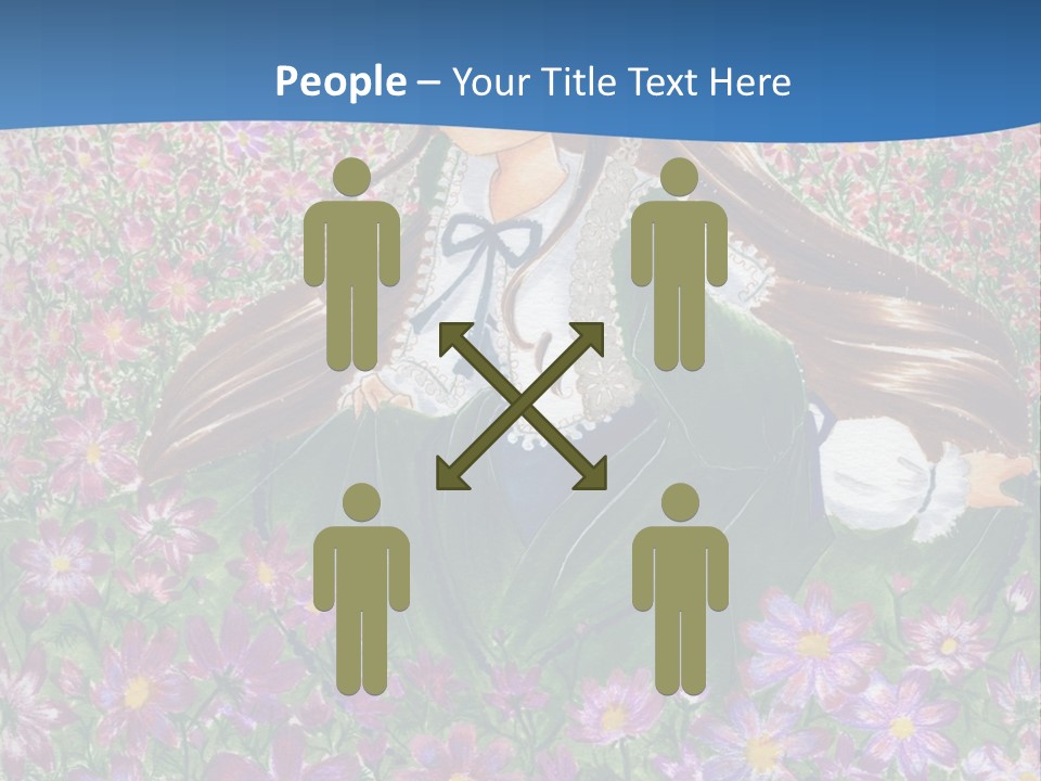 A Girl Sitting In A Field Of Flowers Powerpoint Template PowerPoint Template