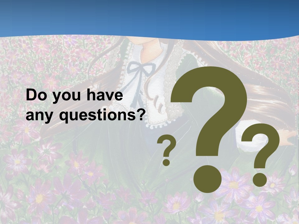 A Girl Sitting In A Field Of Flowers Powerpoint Template PowerPoint Template