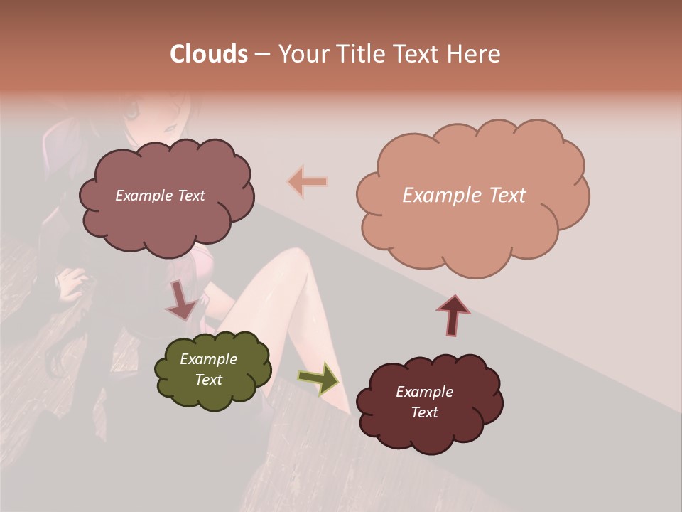 A Woman Sitting On The Floor With Her Legs Crossed PowerPoint Template