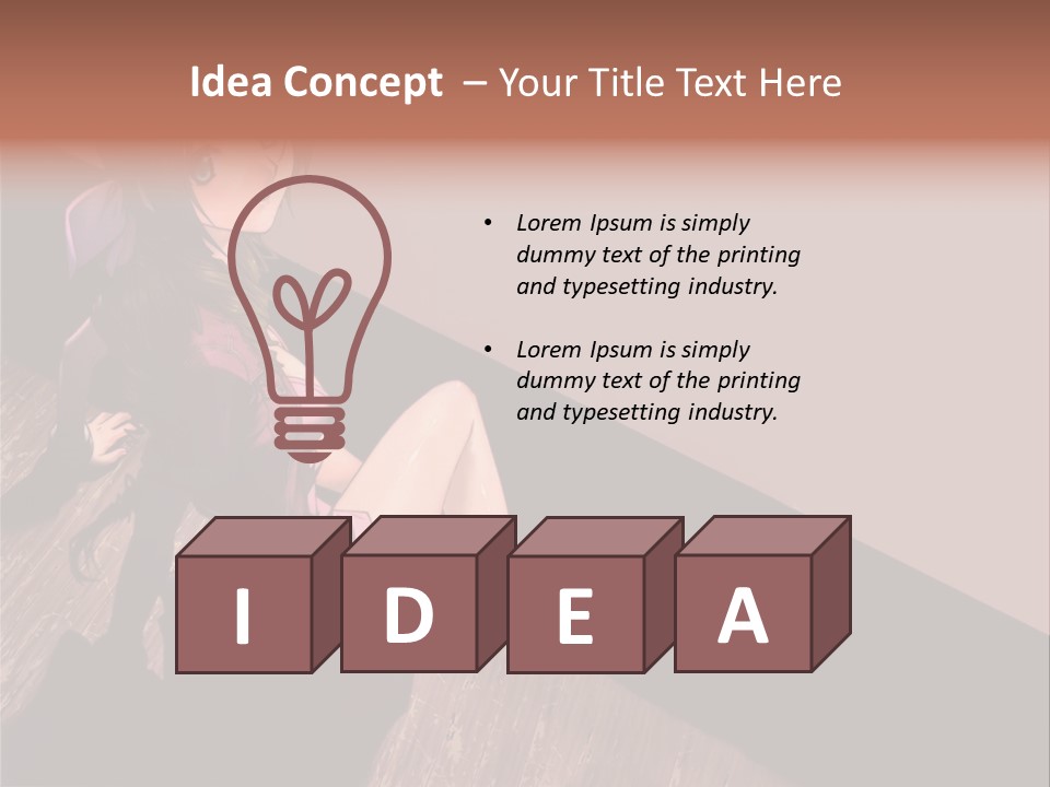 A Woman Sitting On The Floor With Her Legs Crossed PowerPoint Template