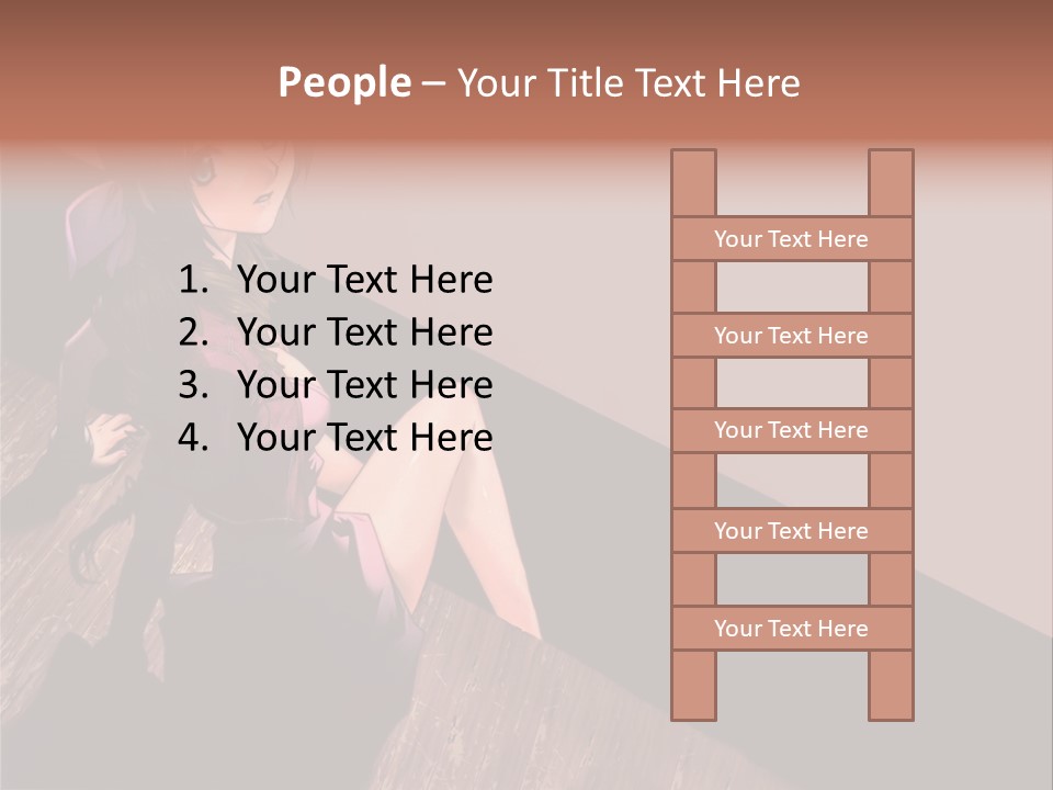 A Woman Sitting On The Floor With Her Legs Crossed PowerPoint Template