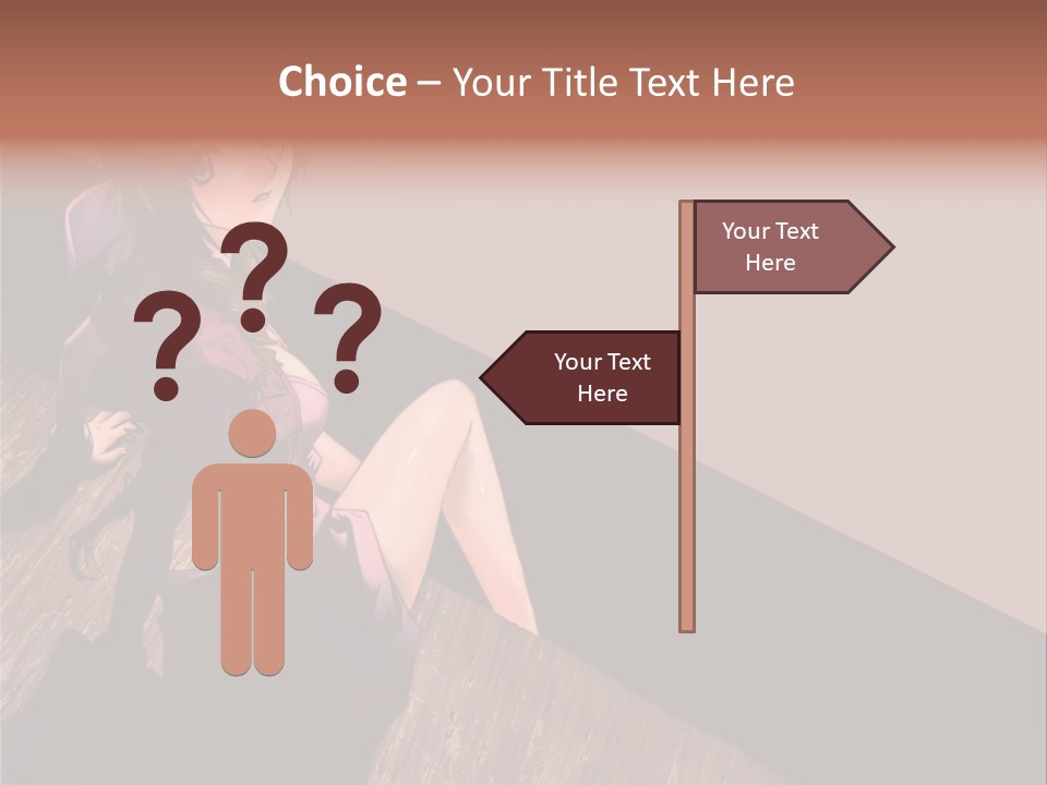 A Woman Sitting On The Floor With Her Legs Crossed PowerPoint Template