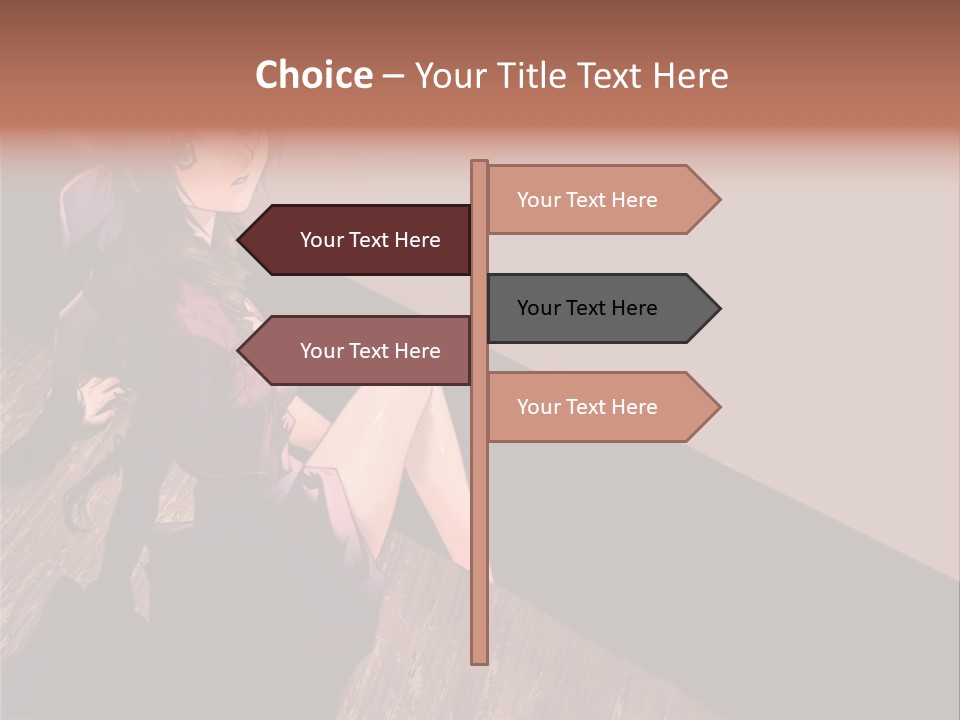 A Woman Sitting On The Floor With Her Legs Crossed PowerPoint Template