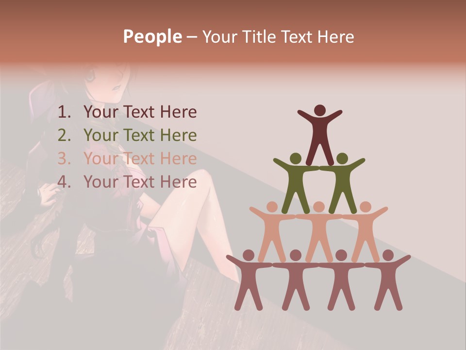 A Woman Sitting On The Floor With Her Legs Crossed PowerPoint Template