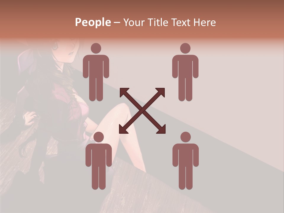 A Woman Sitting On The Floor With Her Legs Crossed PowerPoint Template