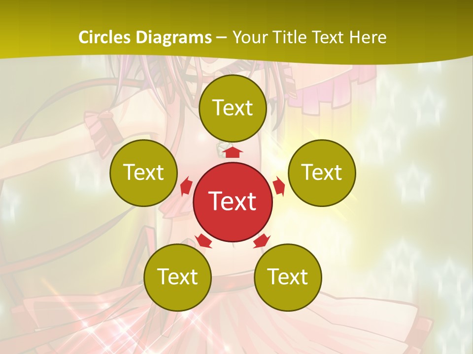 A Girl In A Pink Dress With A Heart On Her Head PowerPoint Template