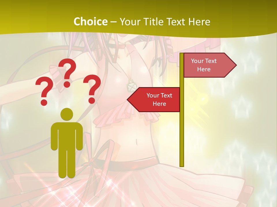 A Girl In A Pink Dress With A Heart On Her Head PowerPoint Template