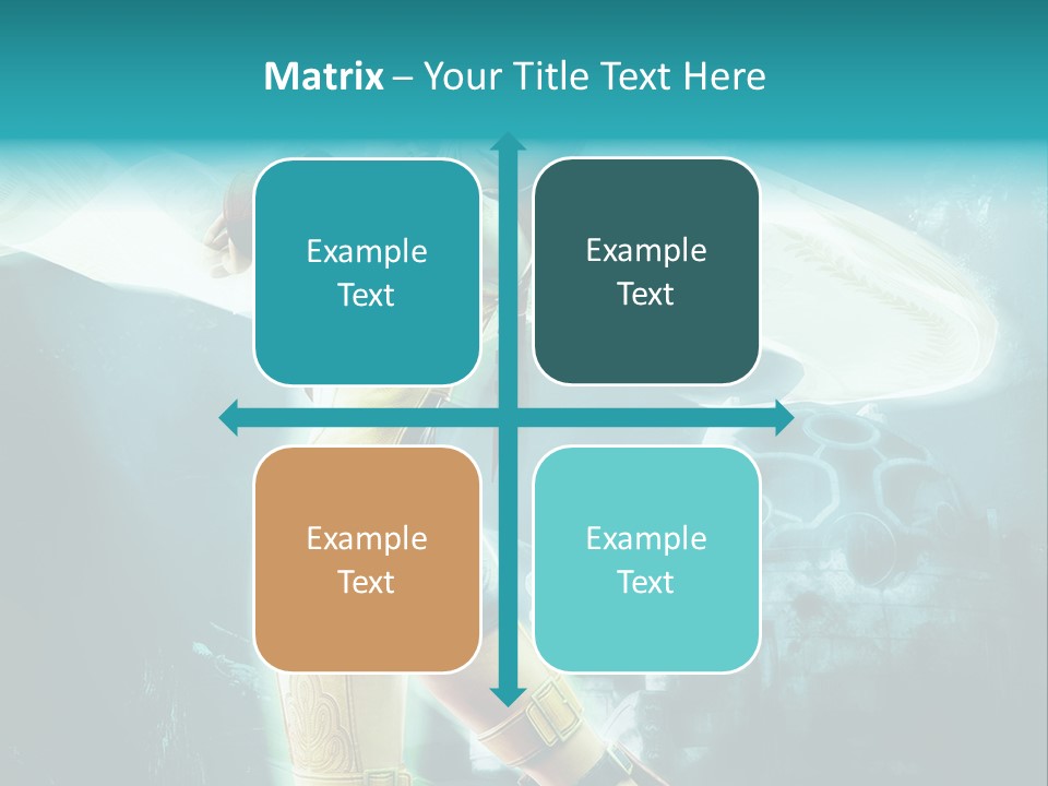 A Woman In A Yellow And Blue Outfit Holding A Sword PowerPoint Template