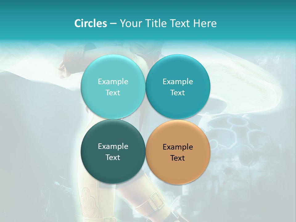 A Woman In A Yellow And Blue Outfit Holding A Sword PowerPoint Template