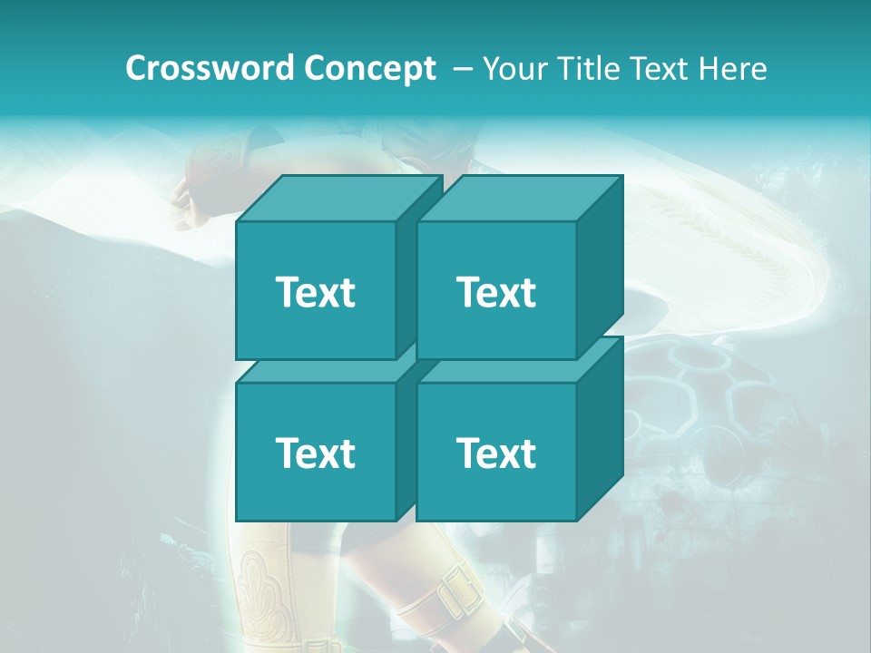 A Woman In A Yellow And Blue Outfit Holding A Sword PowerPoint Template