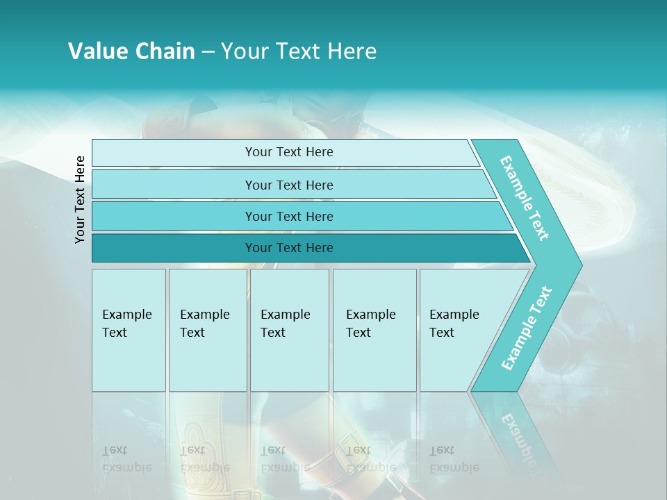 A Woman In A Yellow And Blue Outfit Holding A Sword PowerPoint Template