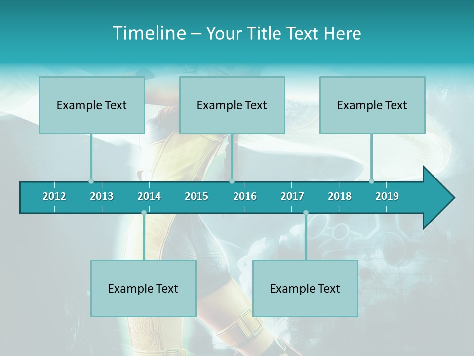 A Woman In A Yellow And Blue Outfit Holding A Sword PowerPoint Template