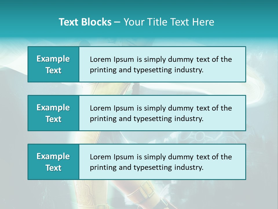 A Woman In A Yellow And Blue Outfit Holding A Sword PowerPoint Template