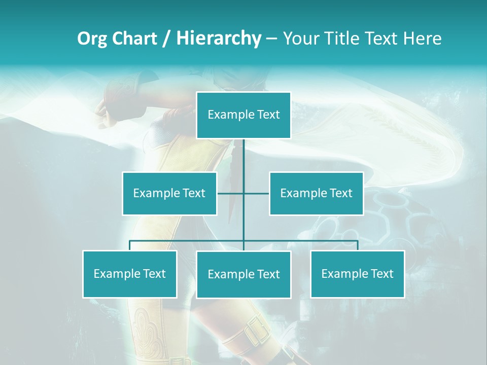 A Woman In A Yellow And Blue Outfit Holding A Sword PowerPoint Template