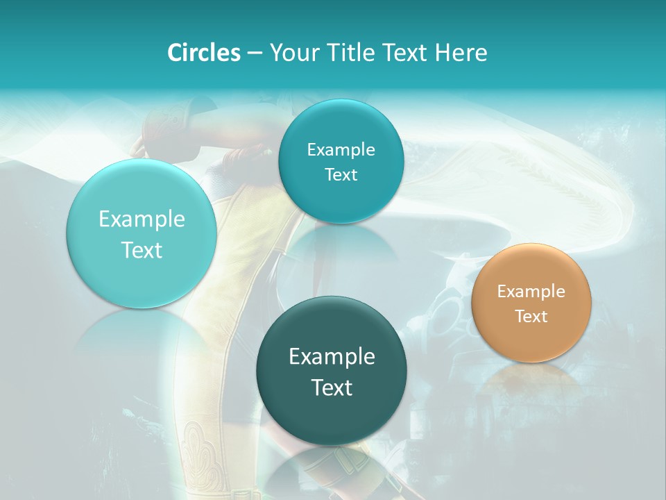 A Woman In A Yellow And Blue Outfit Holding A Sword PowerPoint Template