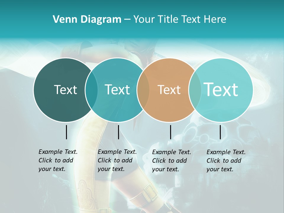 A Woman In A Yellow And Blue Outfit Holding A Sword PowerPoint Template