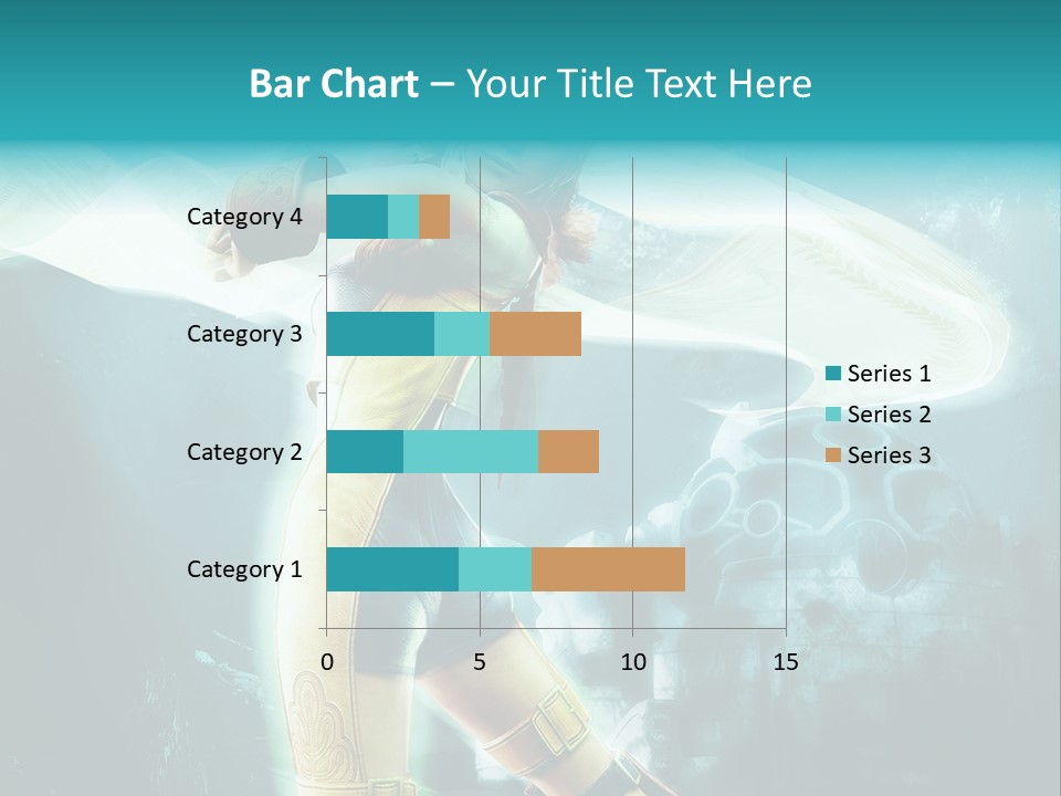 A Woman In A Yellow And Blue Outfit Holding A Sword PowerPoint Template