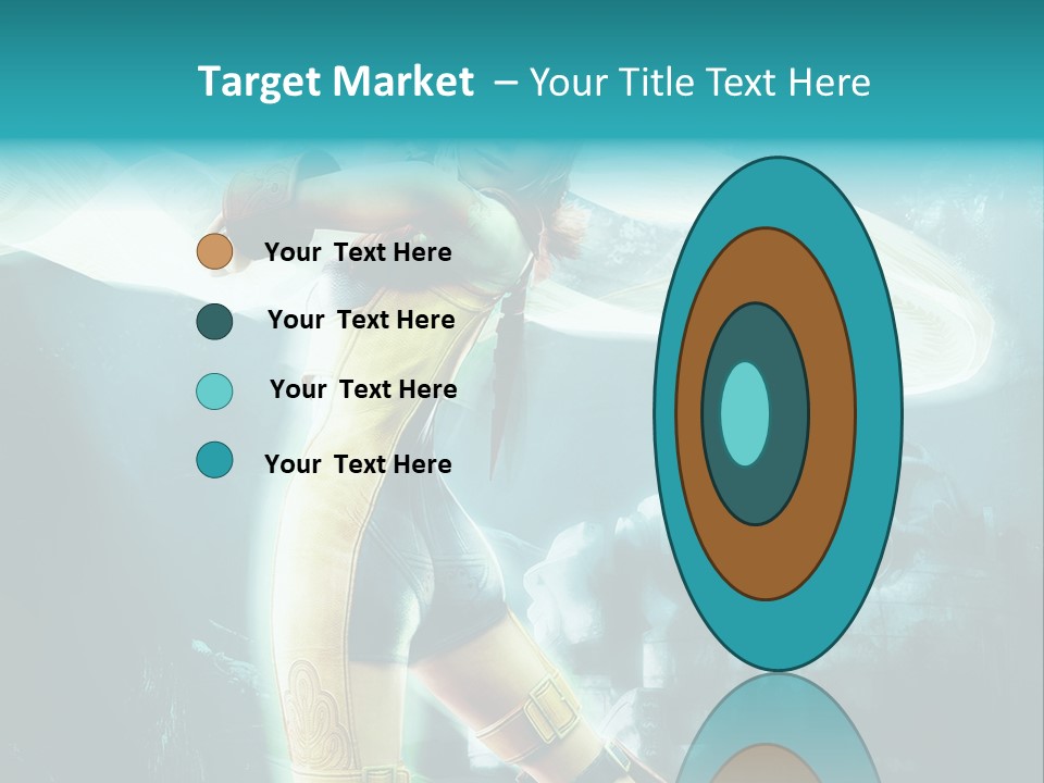 A Woman In A Yellow And Blue Outfit Holding A Sword PowerPoint Template