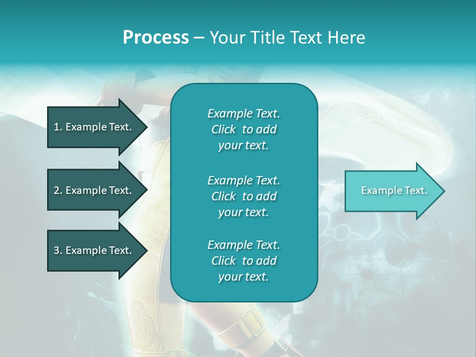 A Woman In A Yellow And Blue Outfit Holding A Sword PowerPoint Template