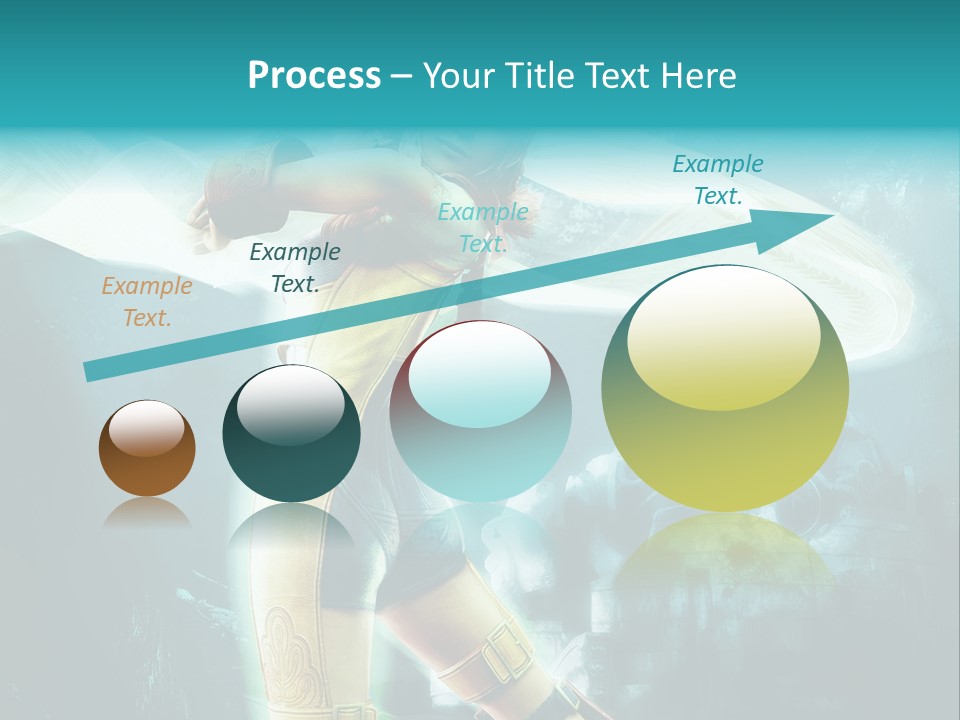 A Woman In A Yellow And Blue Outfit Holding A Sword PowerPoint Template