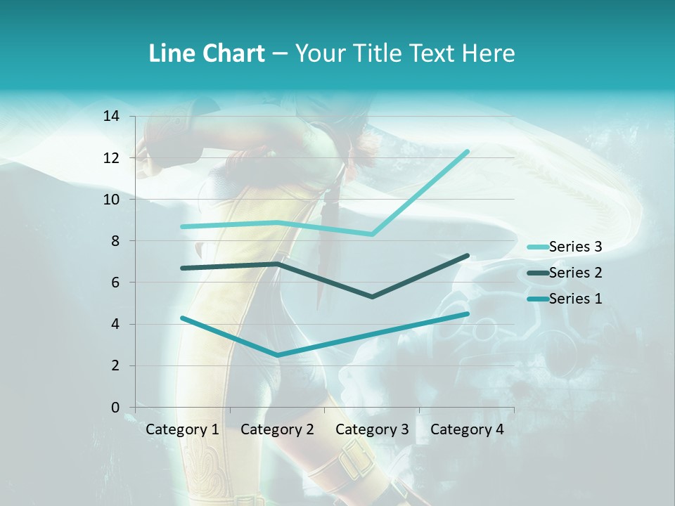 A Woman In A Yellow And Blue Outfit Holding A Sword PowerPoint Template