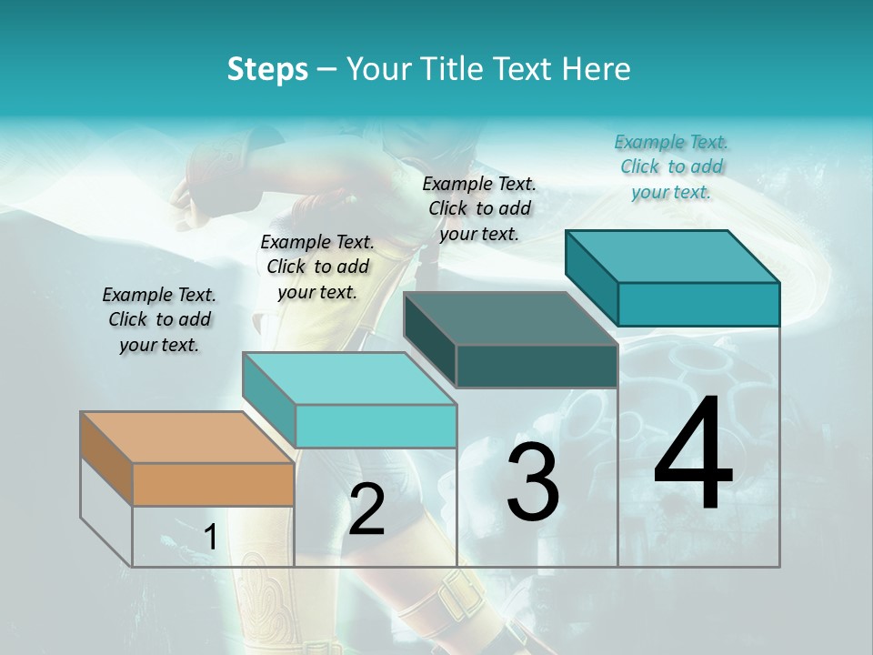 A Woman In A Yellow And Blue Outfit Holding A Sword PowerPoint Template