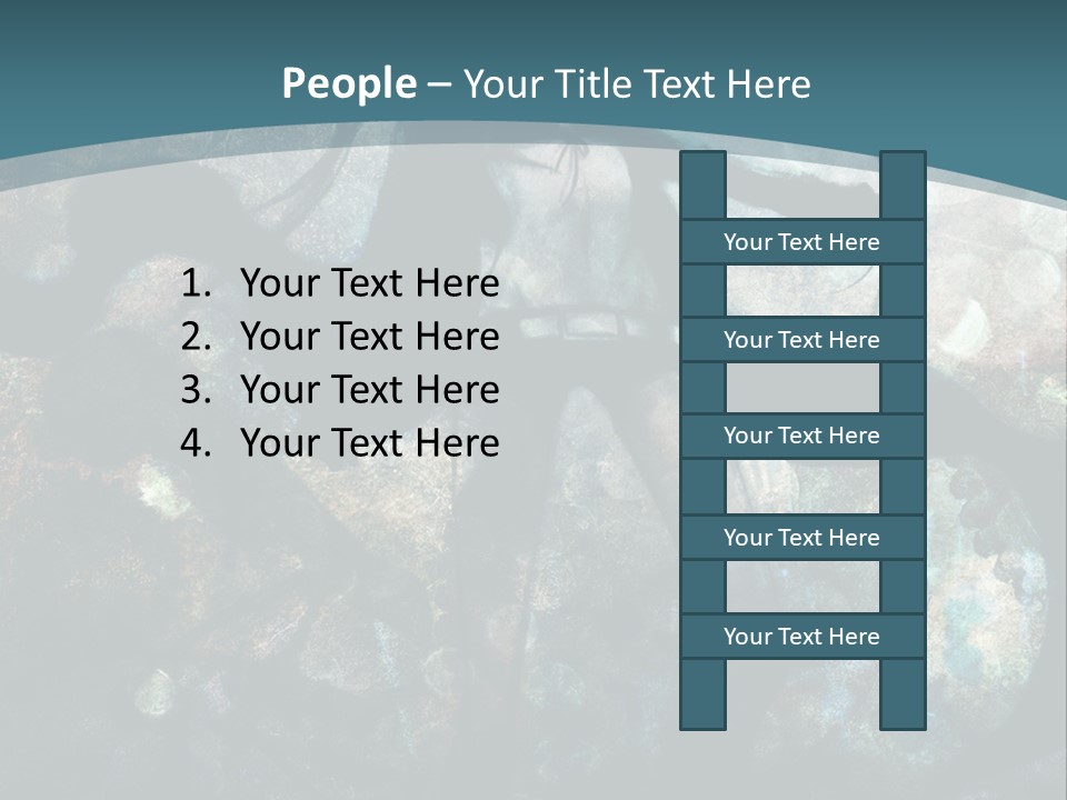 A Woman With Long Hair Standing In Front Of A Blue Background PowerPoint Template