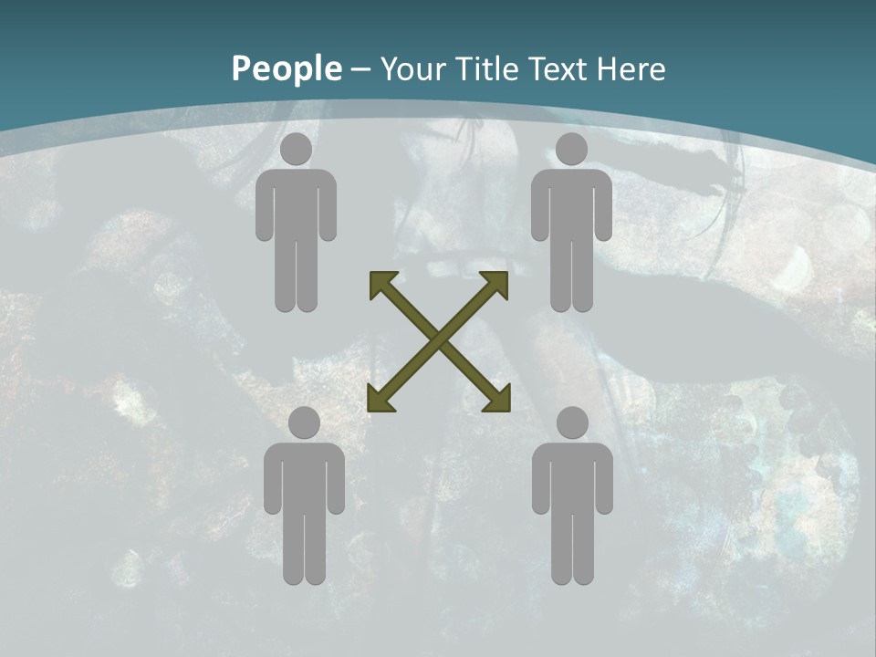 A Woman With Long Hair Standing In Front Of A Blue Background PowerPoint Template