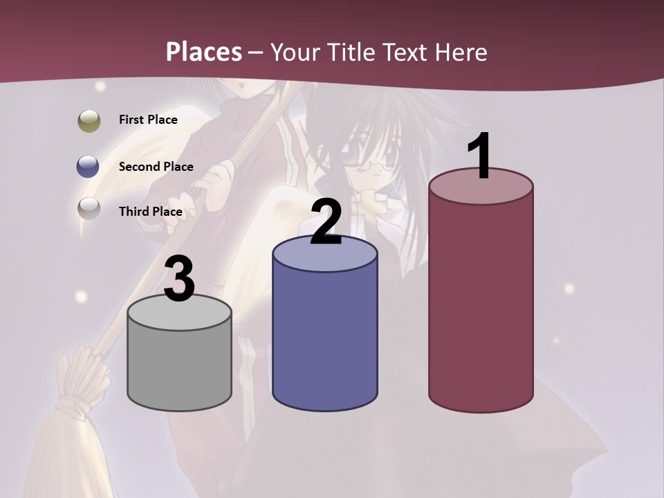 A Couple Of Anime Characters On A Purple Background PowerPoint Template