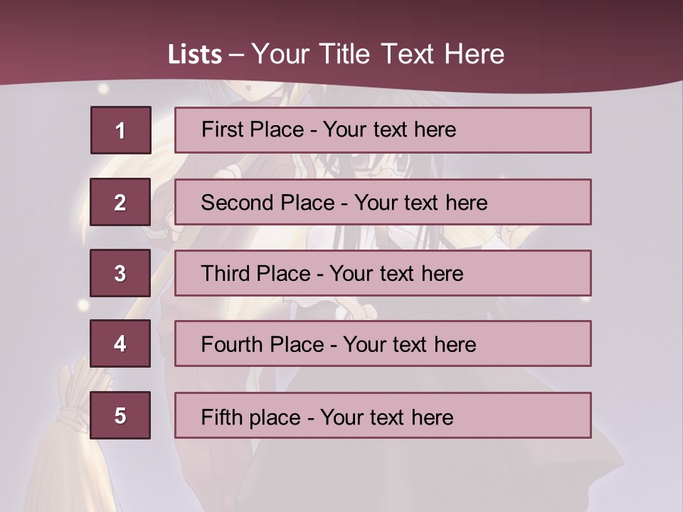 A Couple Of Anime Characters On A Purple Background PowerPoint Template
