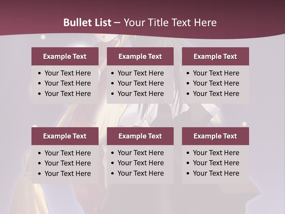 A Couple Of Anime Characters On A Purple Background PowerPoint Template