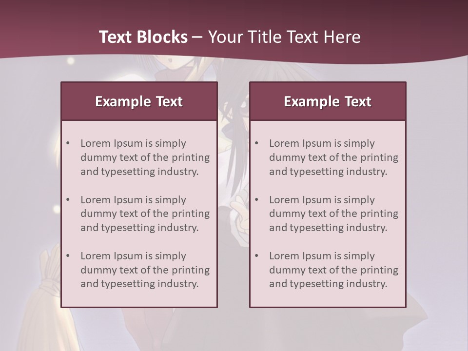 A Couple Of Anime Characters On A Purple Background PowerPoint Template