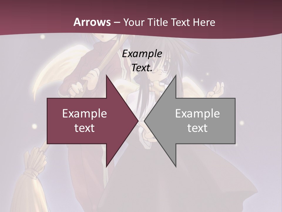 A Couple Of Anime Characters On A Purple Background PowerPoint Template