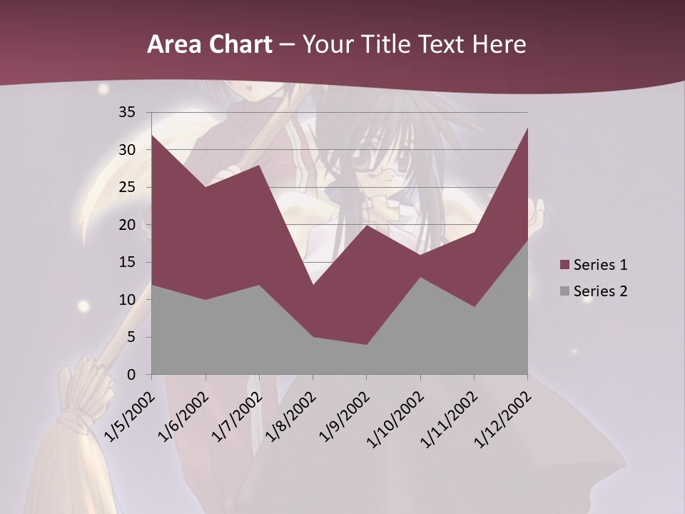 A Couple Of Anime Characters On A Purple Background PowerPoint Template