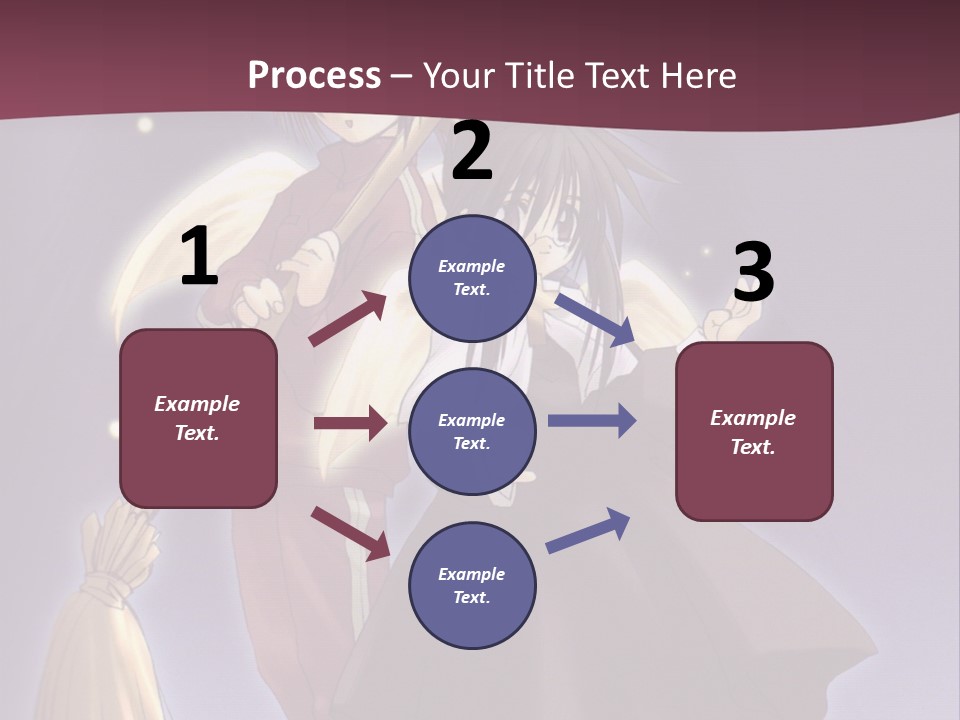 A Couple Of Anime Characters On A Purple Background PowerPoint Template