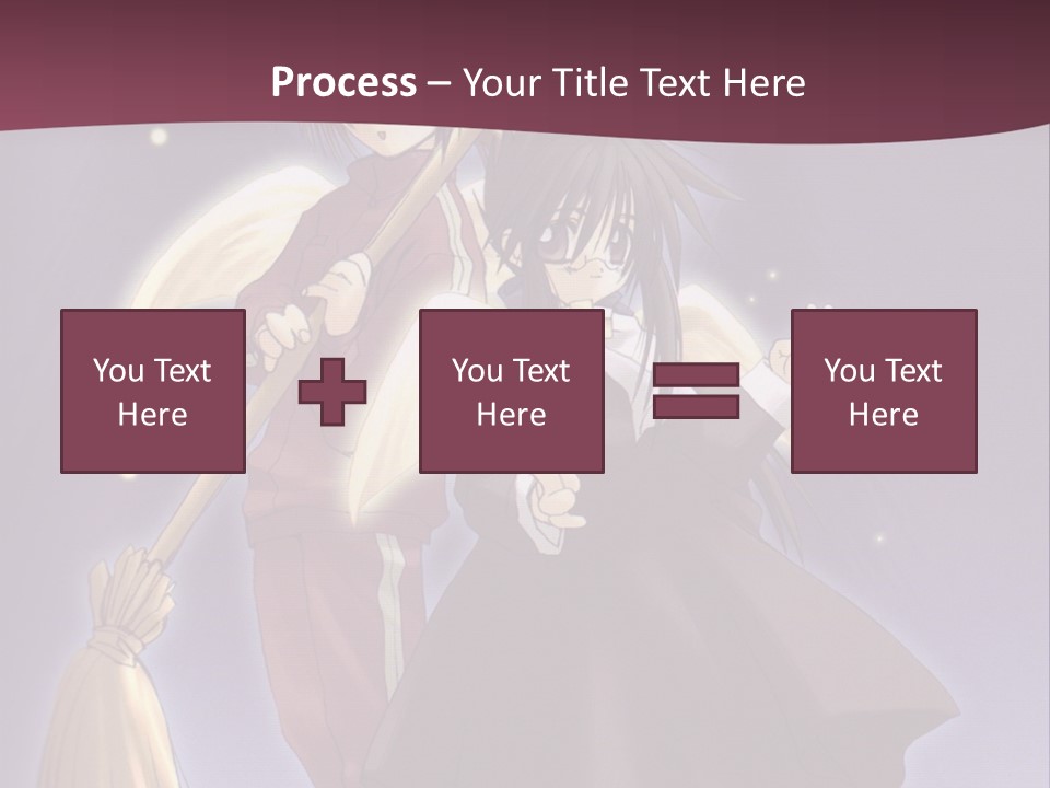 A Couple Of Anime Characters On A Purple Background PowerPoint Template