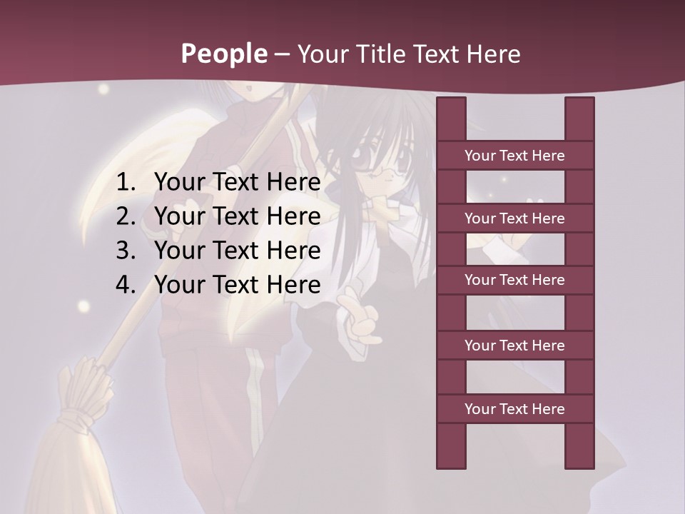 A Couple Of Anime Characters On A Purple Background PowerPoint Template