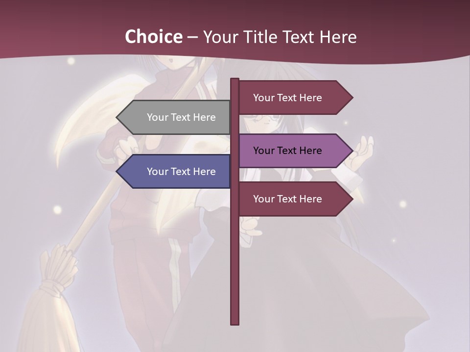 A Couple Of Anime Characters On A Purple Background PowerPoint Template
