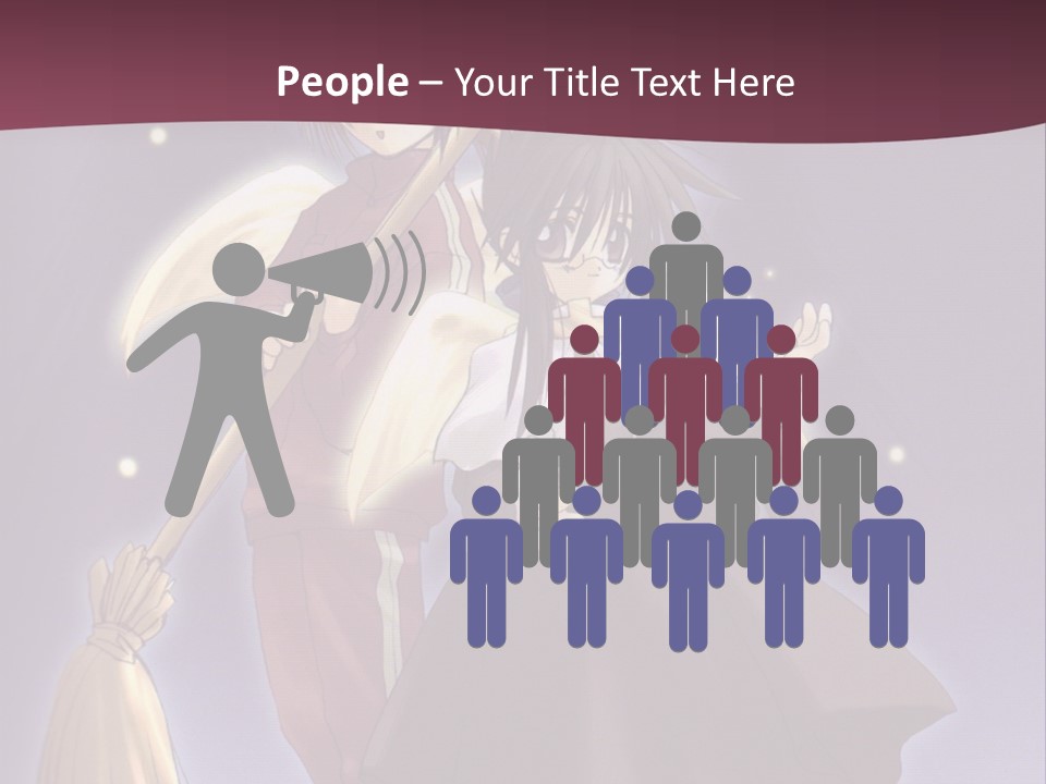 A Couple Of Anime Characters On A Purple Background PowerPoint Template