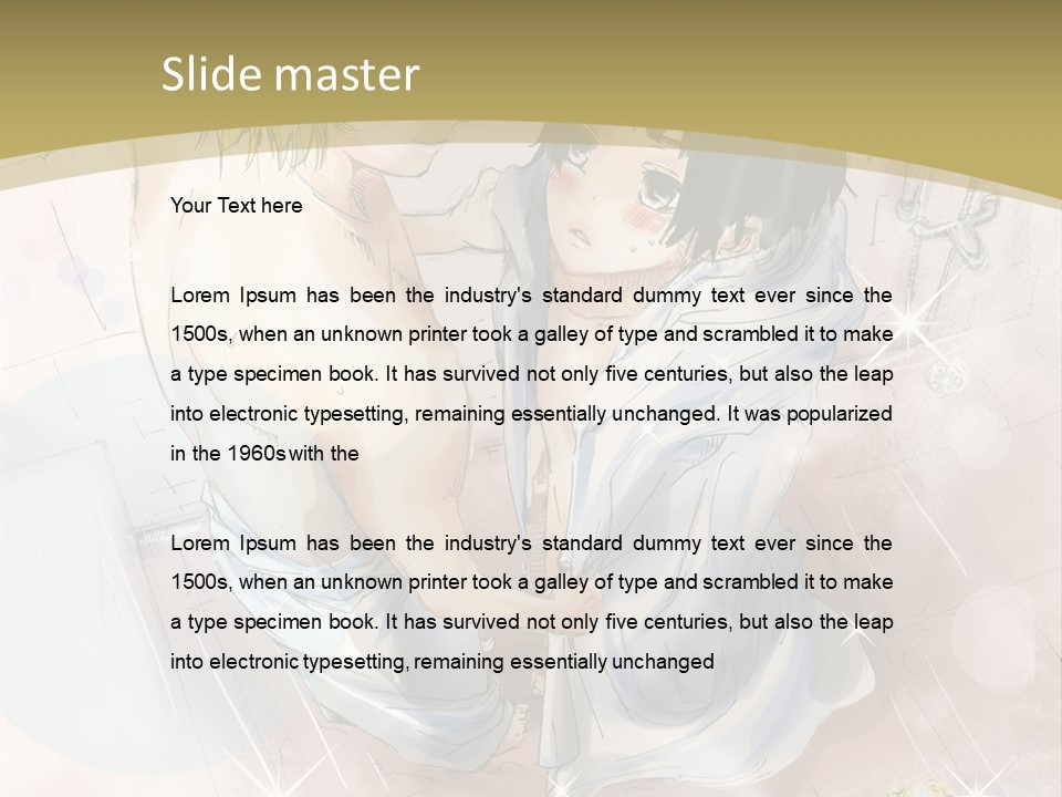 A Couple Of Anime Characters Sitting Next To Each Other PowerPoint Template