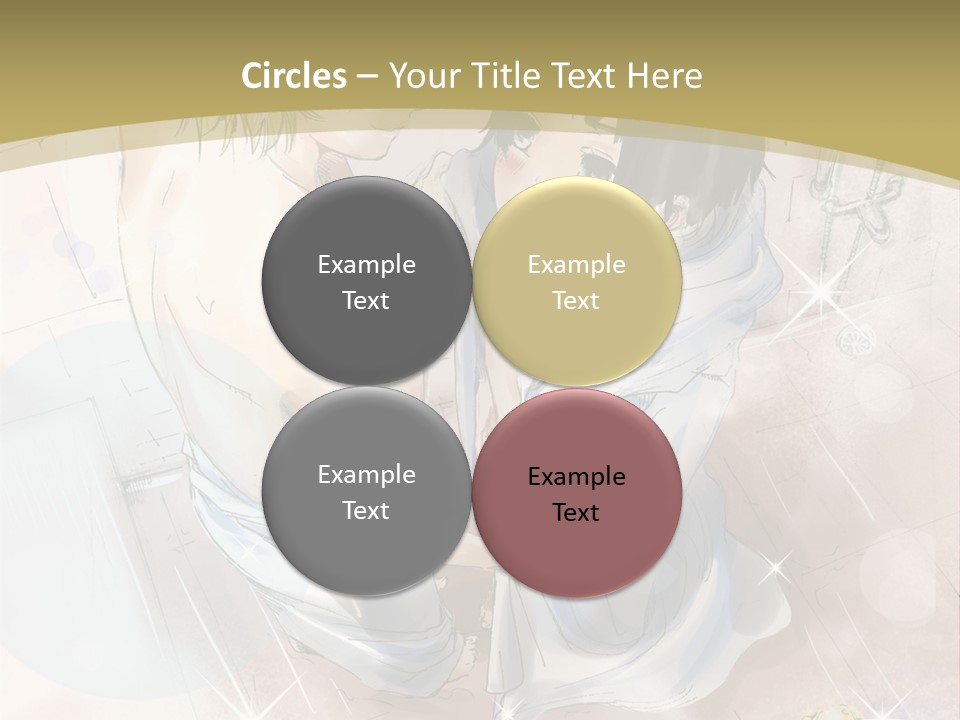 A Couple Of Anime Characters Sitting Next To Each Other PowerPoint Template