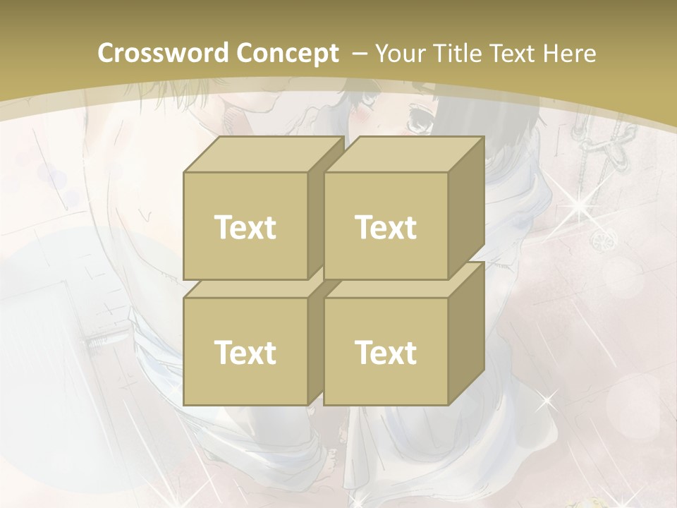 A Couple Of Anime Characters Sitting Next To Each Other PowerPoint Template